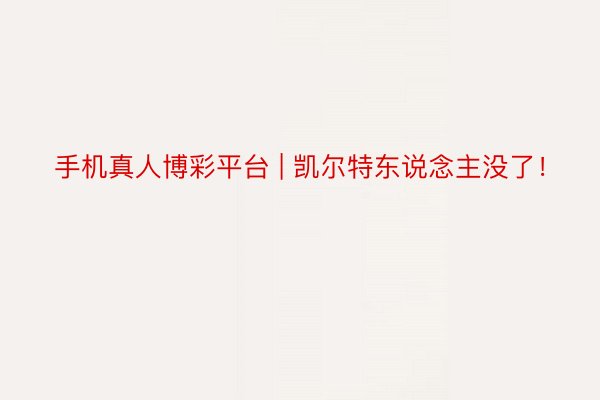 手机真人博彩平台 | 凯尔特东说念主没了！